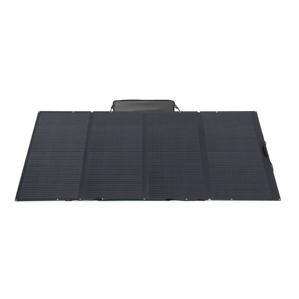 EcoFlow 400W Solar Panel Self Supporting Waterproof Recharge Power Stations laid flat, showcasing its design and durability.