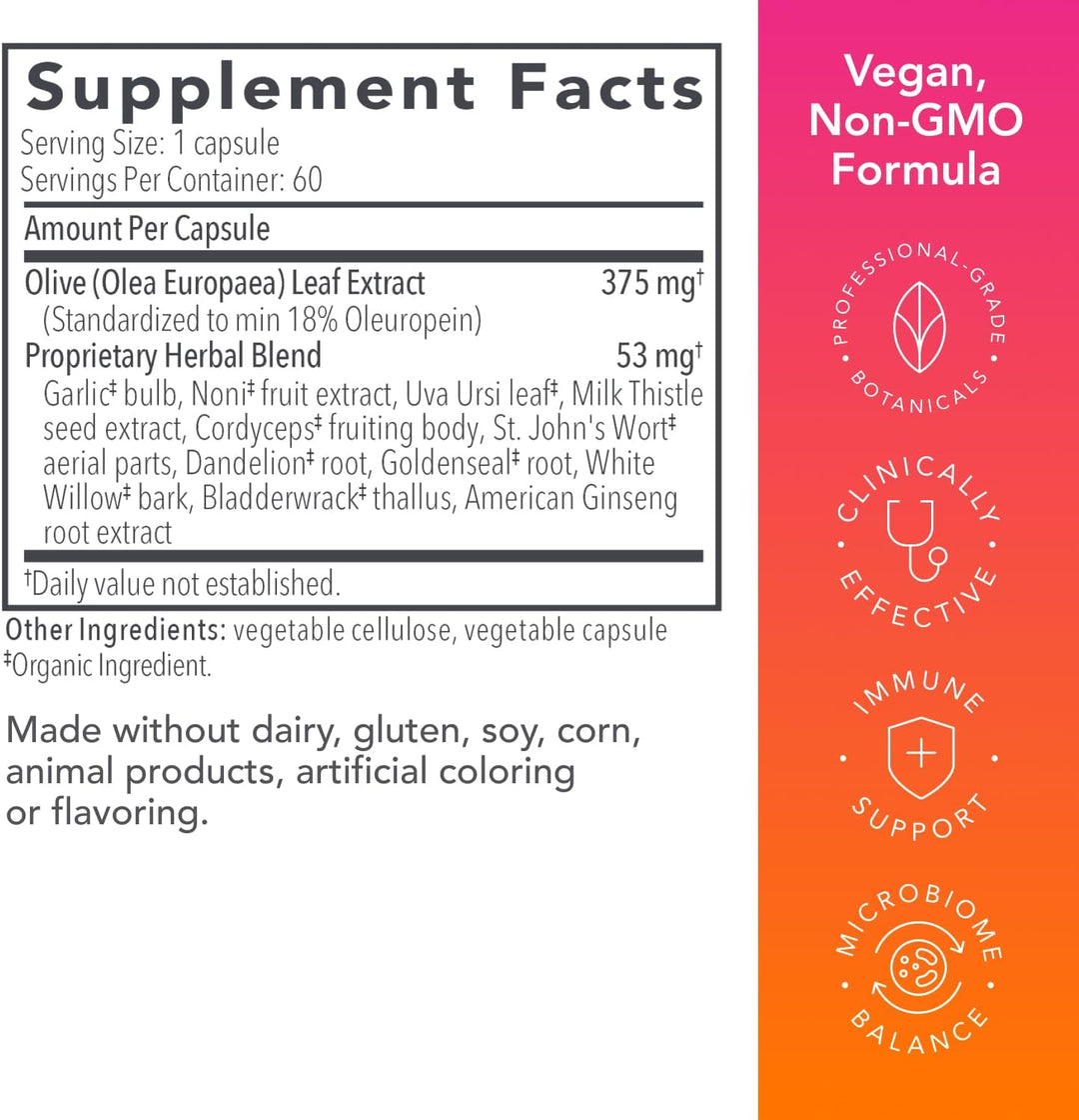 Biocidin Botanical Formulas Olivirex Herbal Immune Support 60 Capsules