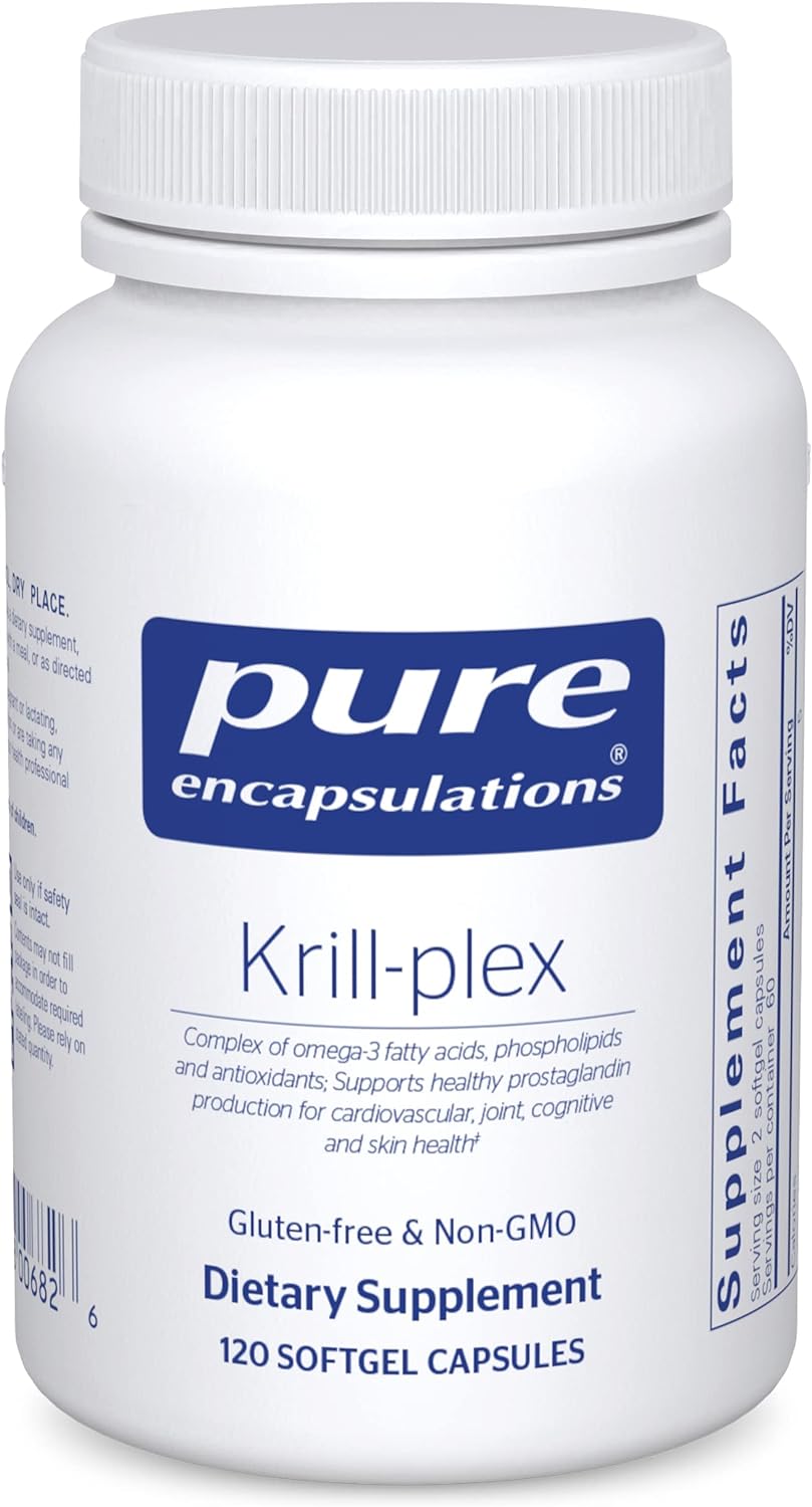 Pure Encapsulations Krill Plex Supports Heart Skin Joint Brain Health 120 Caps