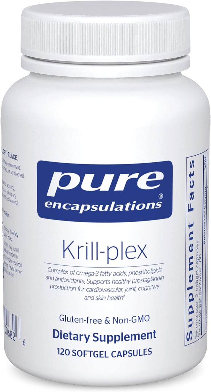 Pure Encapsulations Krill Plex Supports Heart Skin Joint Brain Health 120 Caps