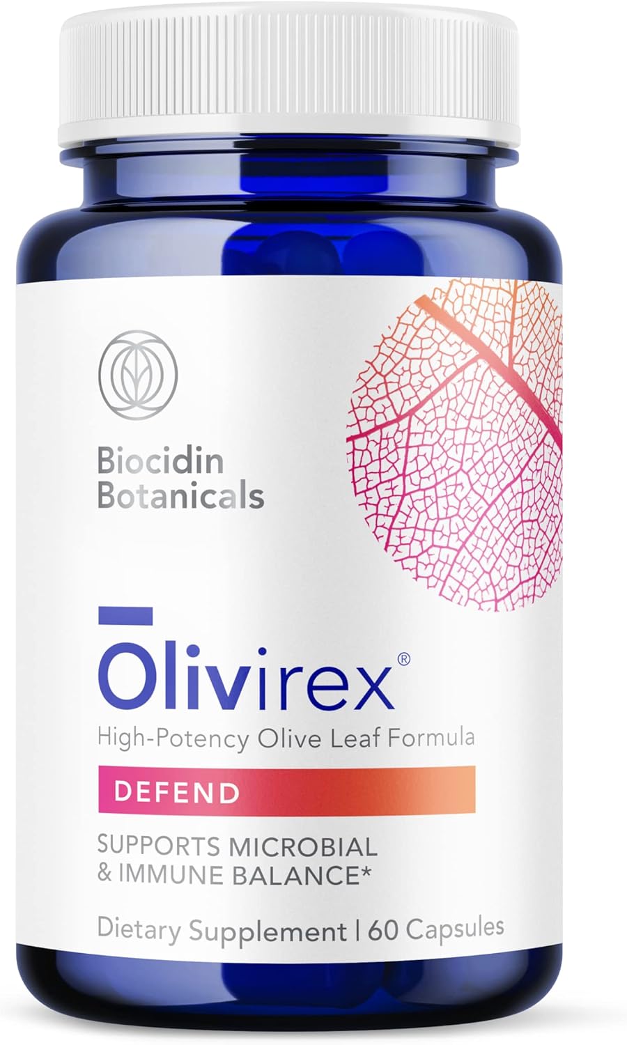 Biocidin Botanical Formulas Olivirex Herbal Immune Support 60 Capsules