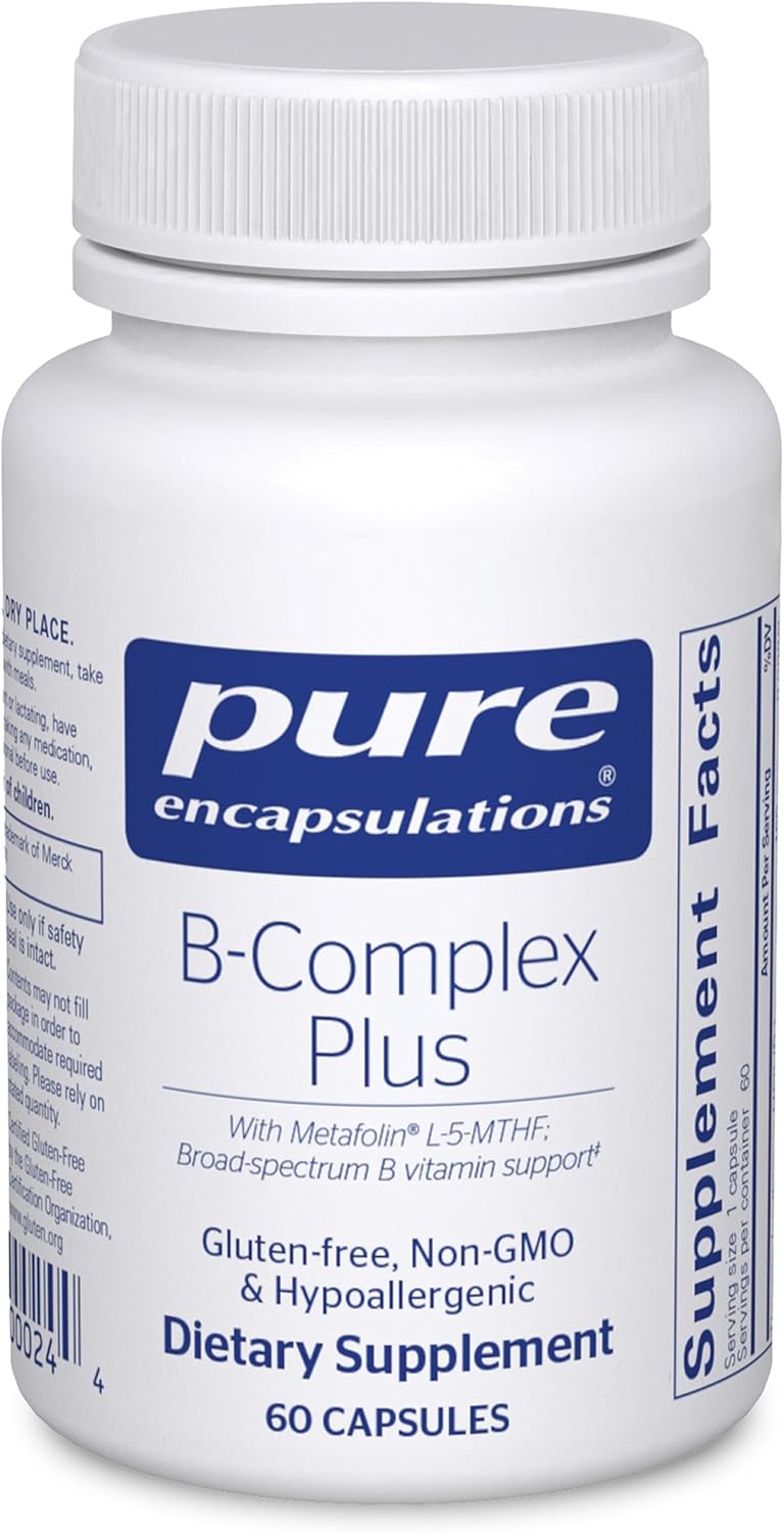 Pure Encapsulations B Complex Plus Supports Brain and Heart Health 60 Capsules.