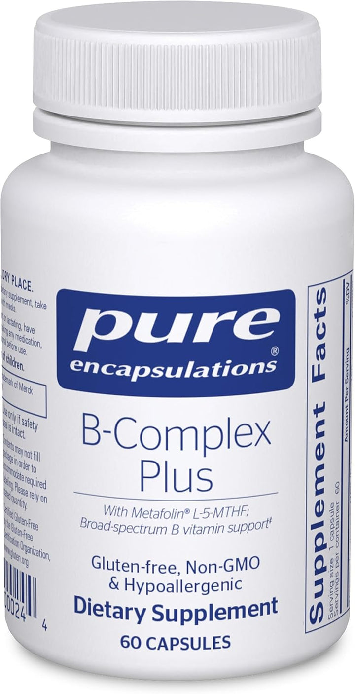 Pure Encapsulations B Complex Plus Supports Brain and Heart Health 60 Capsules.