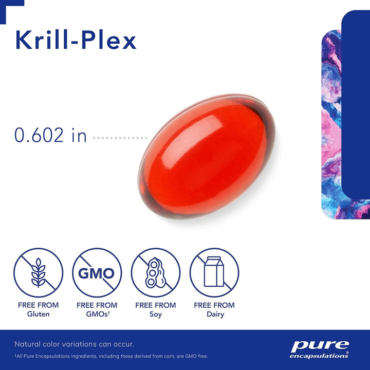 Pure Encapsulations Krill Plex Supports Heart Skin Joint Brain Health 120 Caps