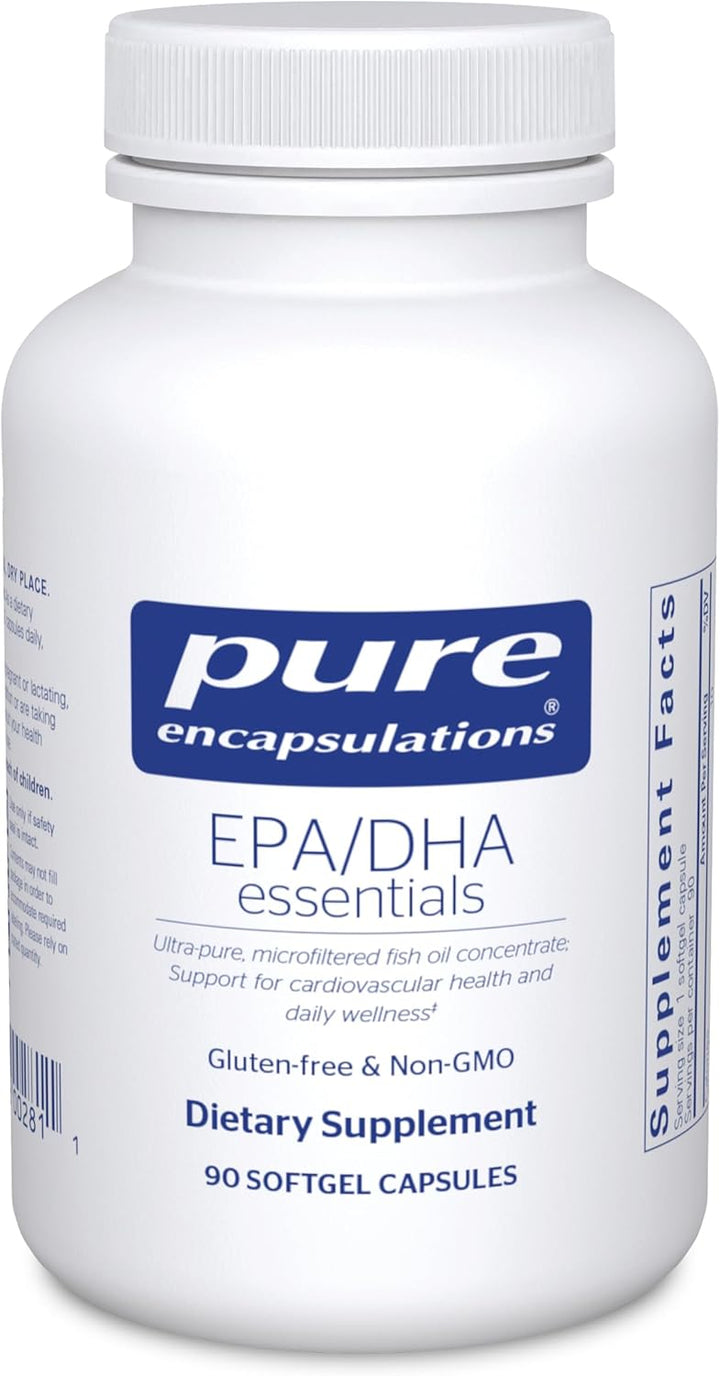 Pure Encapsulations EPA DHA Essentials Omega 3 for Heart Brain Wellness 90 Caps