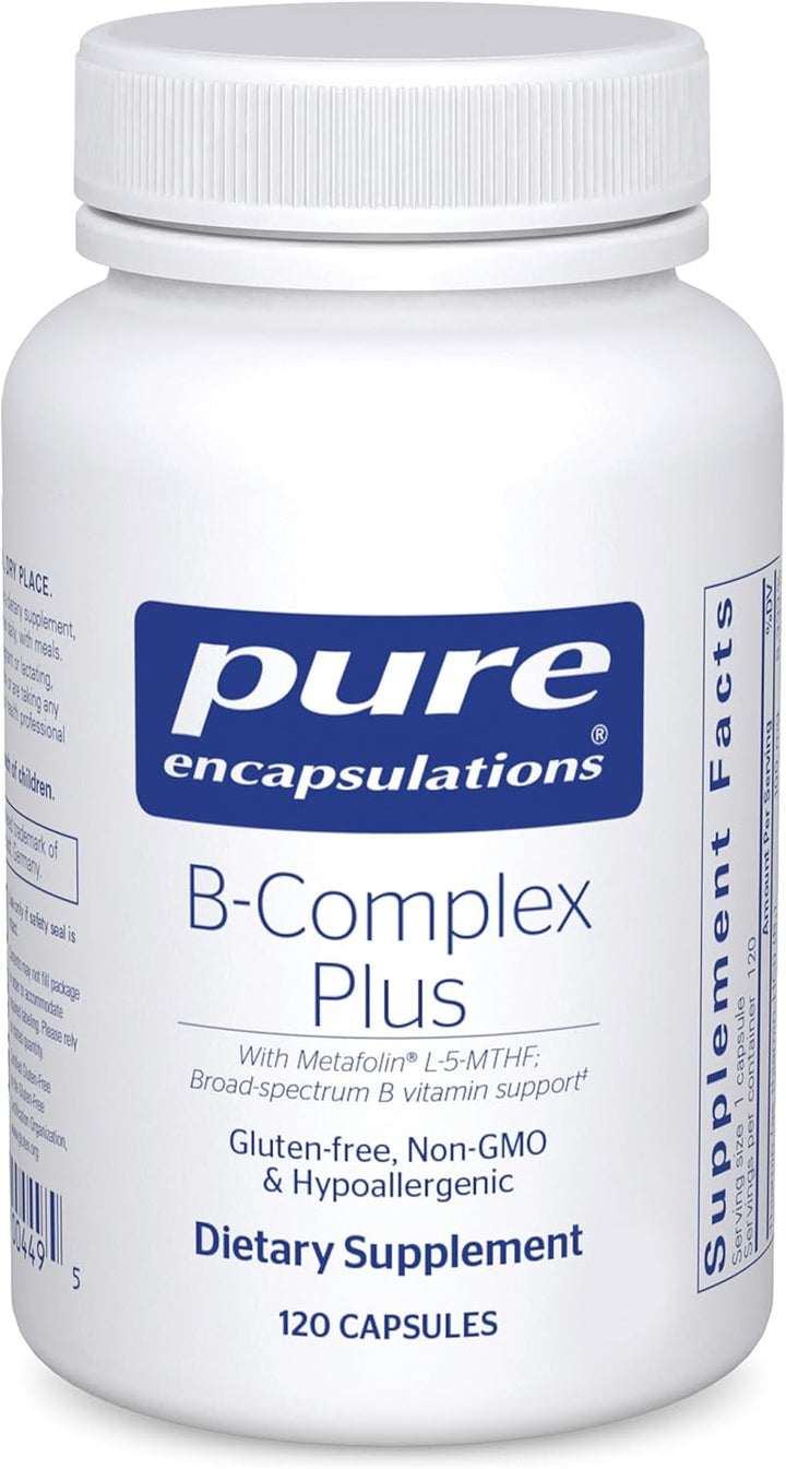Pure Encapsulations B Complex Plus Supports Brain and Heart Health 120 Capsules.