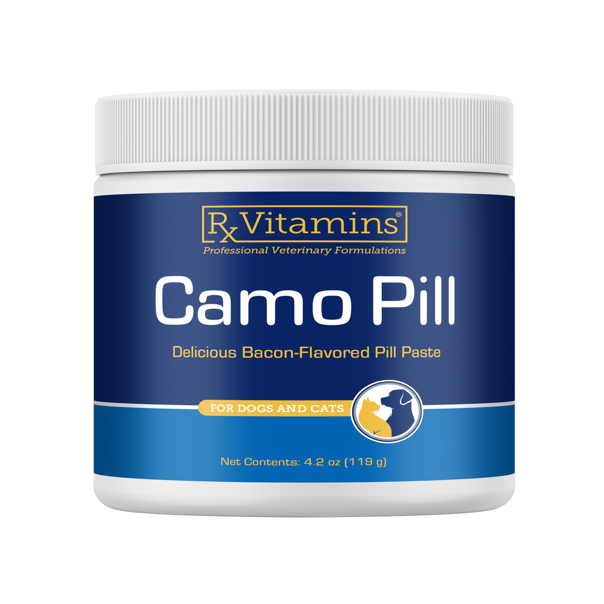 Rx Vitamins For Pets Camo Pill 4.2 Oz Bacon Flavor Pill Paste for Dogs and Cats