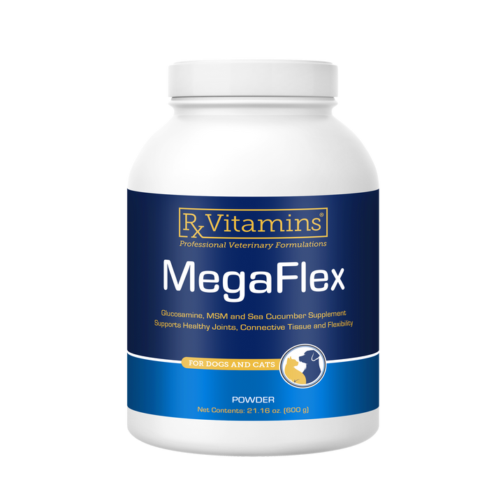 Rx Vitamins For Pets MegaFlex glucosamine powder for dogs and cats, 600g joint support supplement.