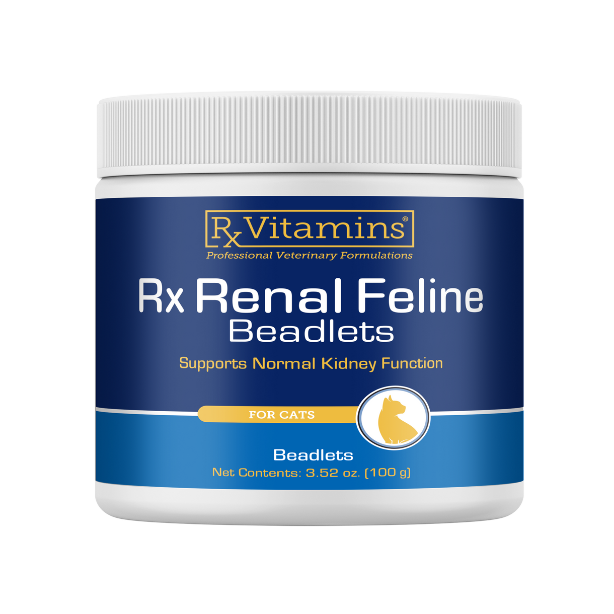 Rx Vitamins For Pets Renal Feline Beadlets 3.52 Oz supports normal kidney function for cats.
