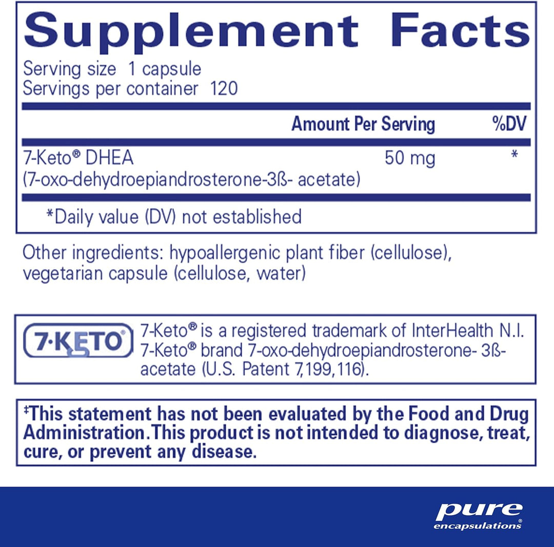 Pure Encapsulations 7 Keto DHEA For Body Composition Metabolism Support 120 Caps