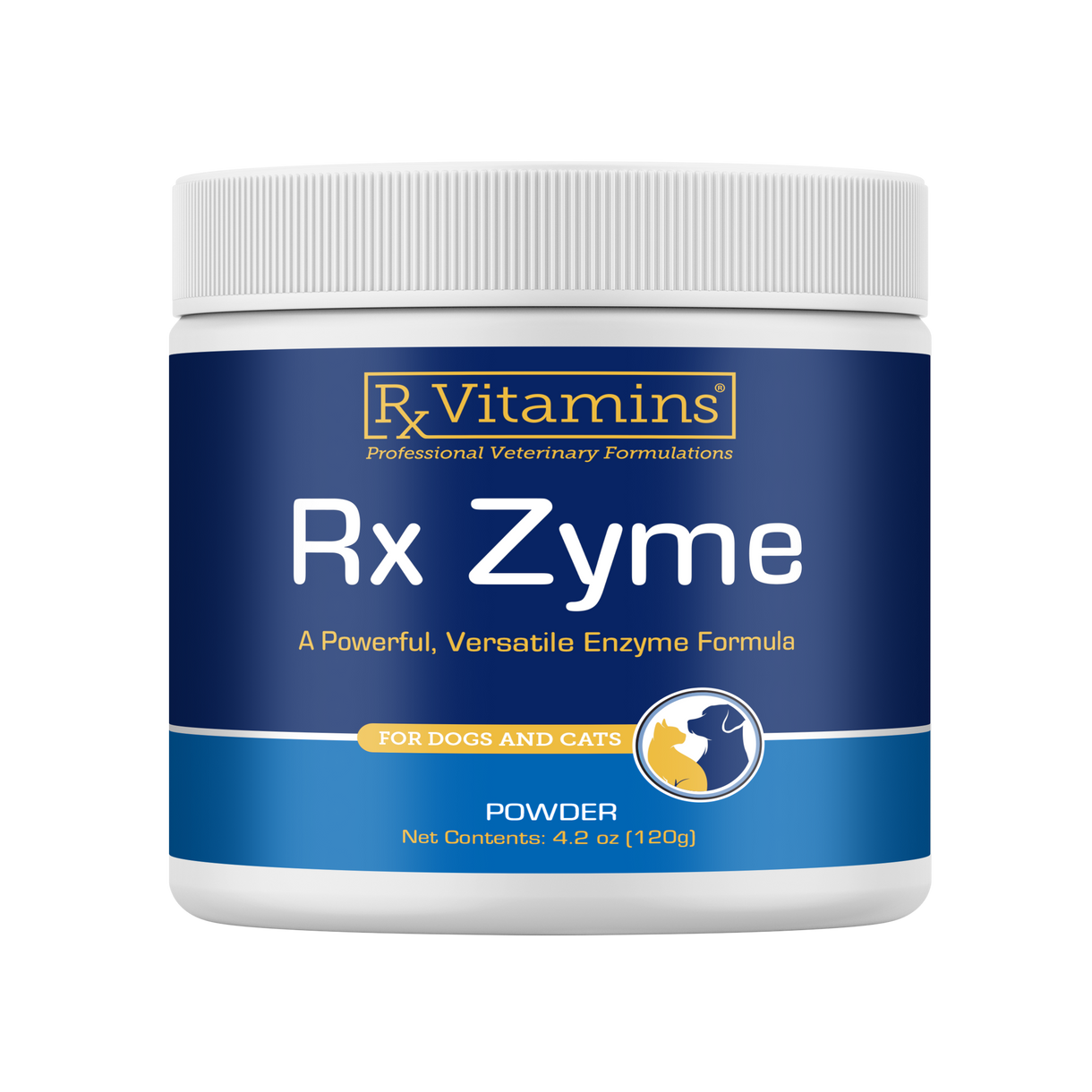 Rx Vitamins For Pets Rx Zyme Powder 120g Digestive Support for Dogs and Cats packaging