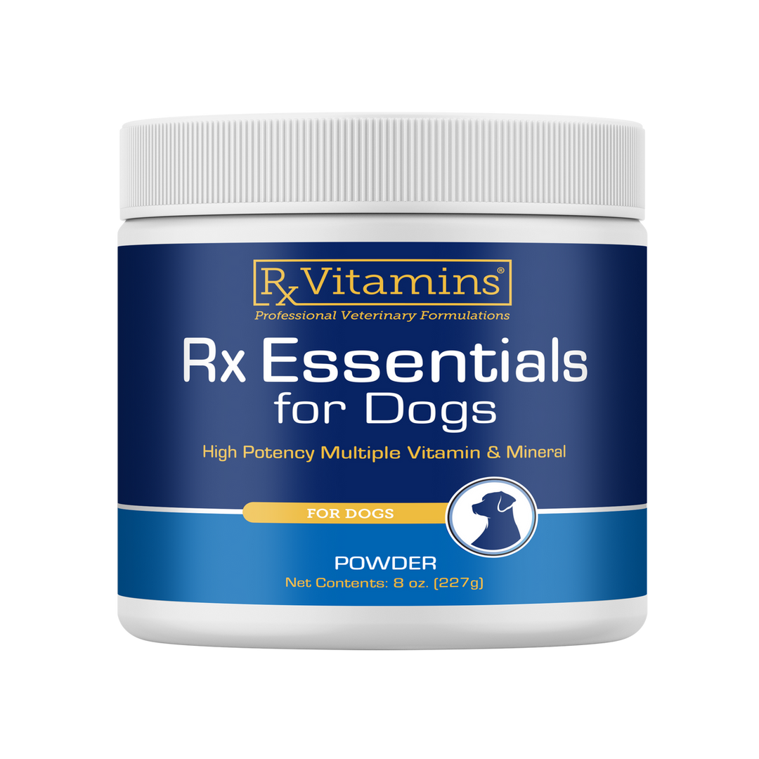Rx Vitamins For Pets Rx Essentials 8 Oz supplement for dogs, providing essential vitamins and minerals for health.