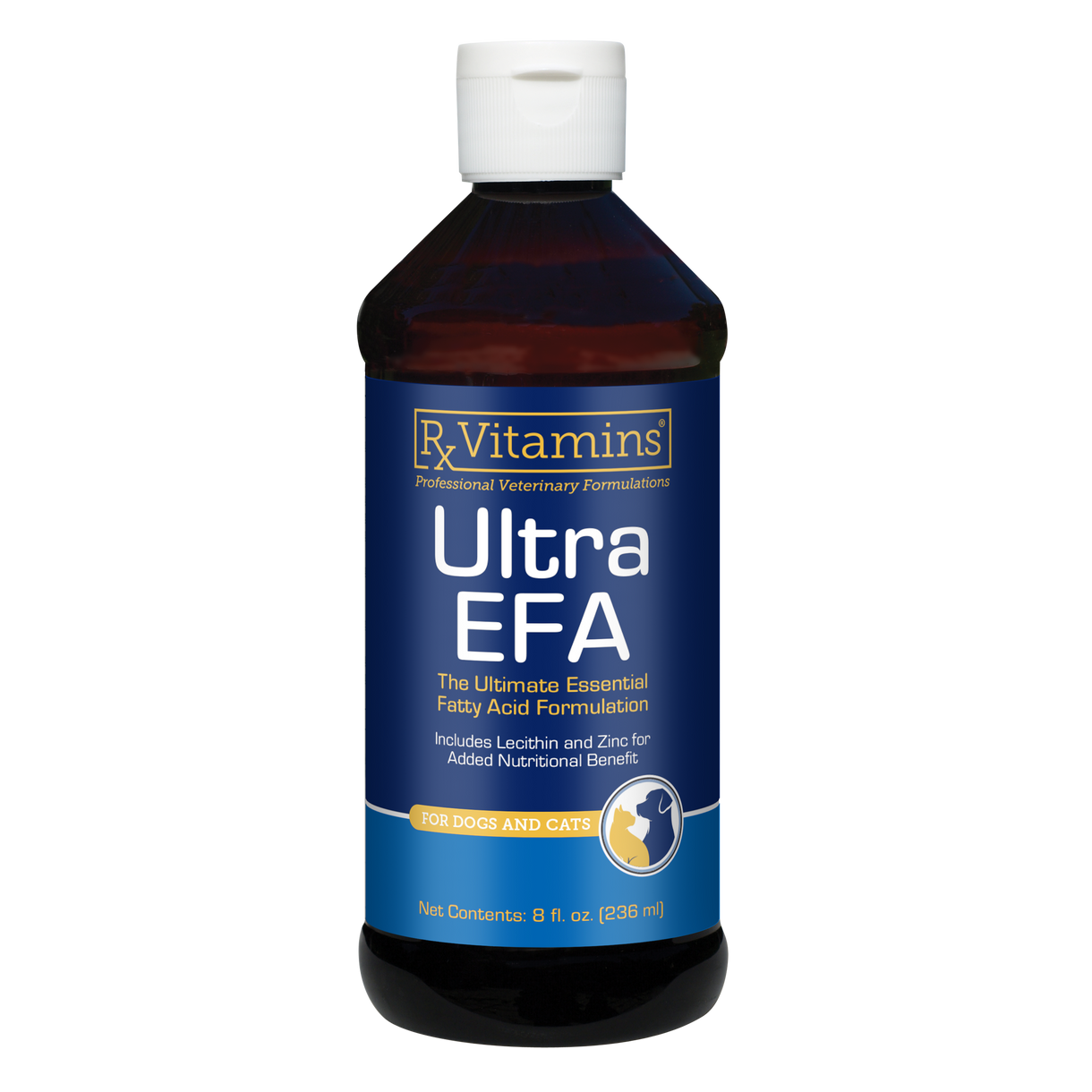 Rx Vitamins For Pets Ultra EFA Essential Fatty Acid Supplement 8 Fl Oz bottle for dogs and cats.