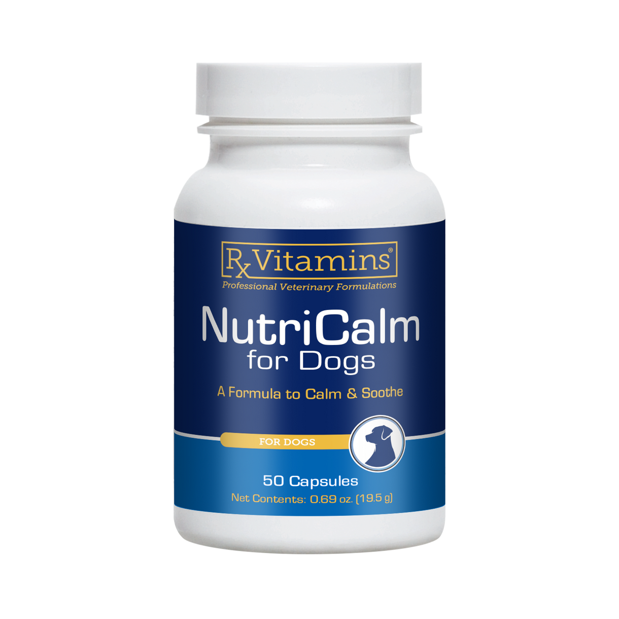 Rx Vitamins For Pets NutriCalm 50 Caps Stress Relief Formula for Dogs, calming supplement for dogs