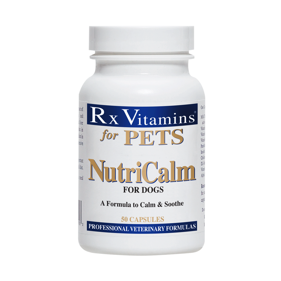 Rx Vitamins For Pets NutriCalm 50 Capsules Stress Relief Formula for Dogs supplement bottle