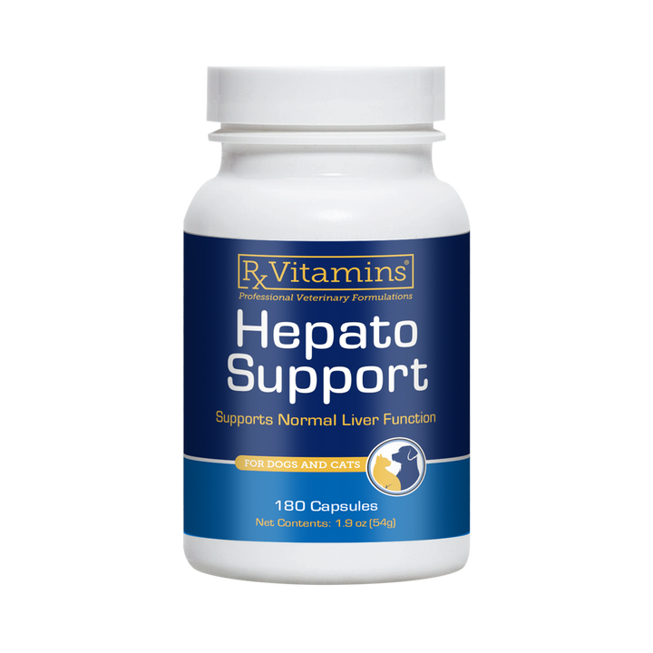 Rx Vitamins For Pets Hepato Support 180 Caps Liver Function For Dogs and Cats supplement bottle