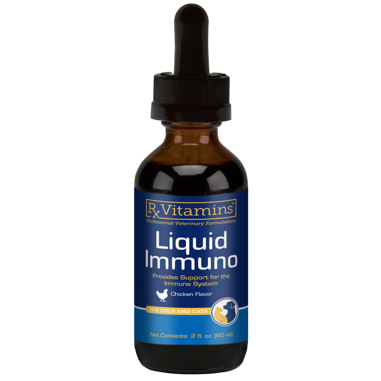Rx Vitamins For Pets Liquid Immuno Chicken Flavor 2 Oz for immune support for dogs and cats