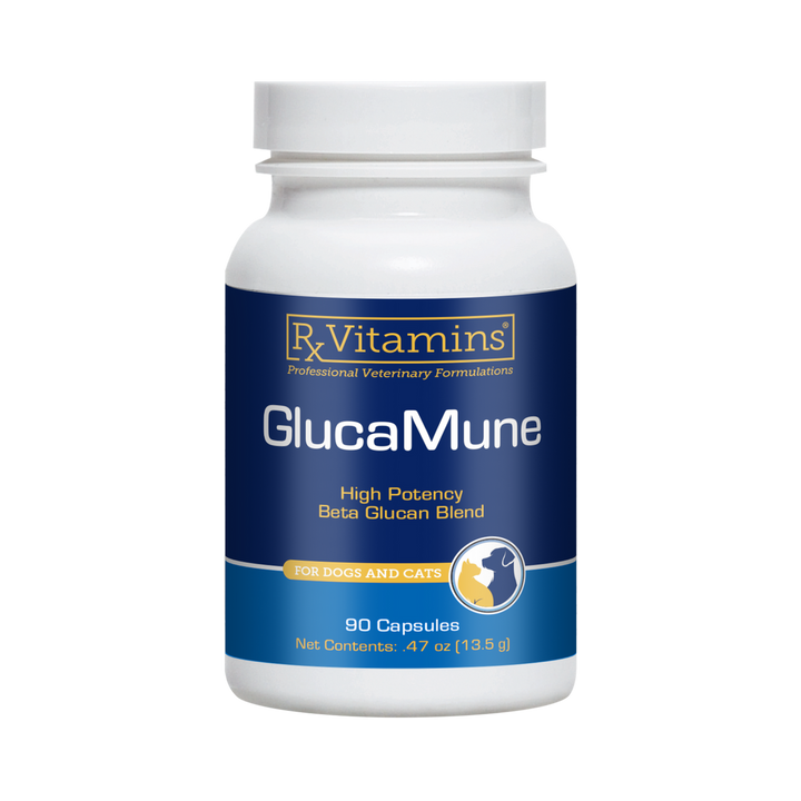 Rx Vitamins For Pets Glucamune 90 Caps High Potency Beta Glucan for dogs and cats, 90 capsules bottle.
