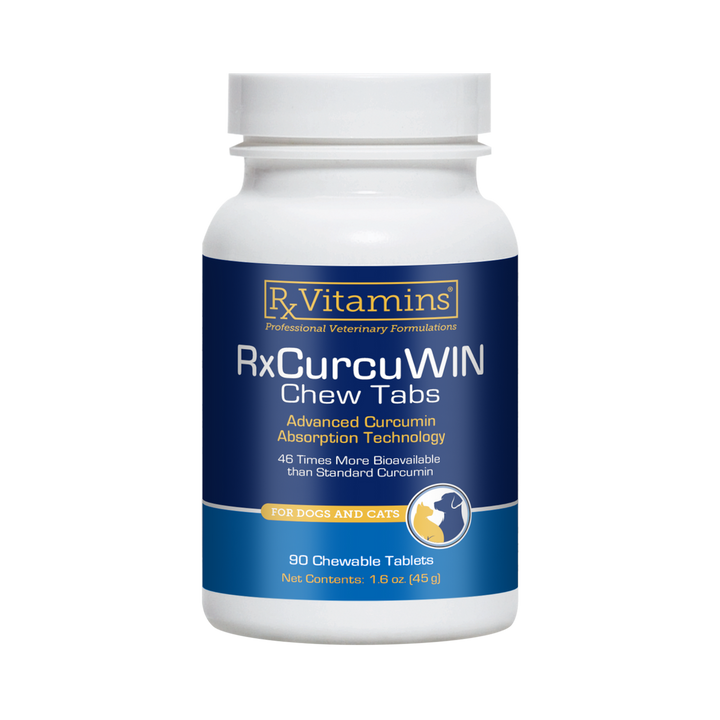 Rx Vitamins For Pets Rx CurcuWIN 90 Chewable Tablets for Dogs and Cats for wellness support.