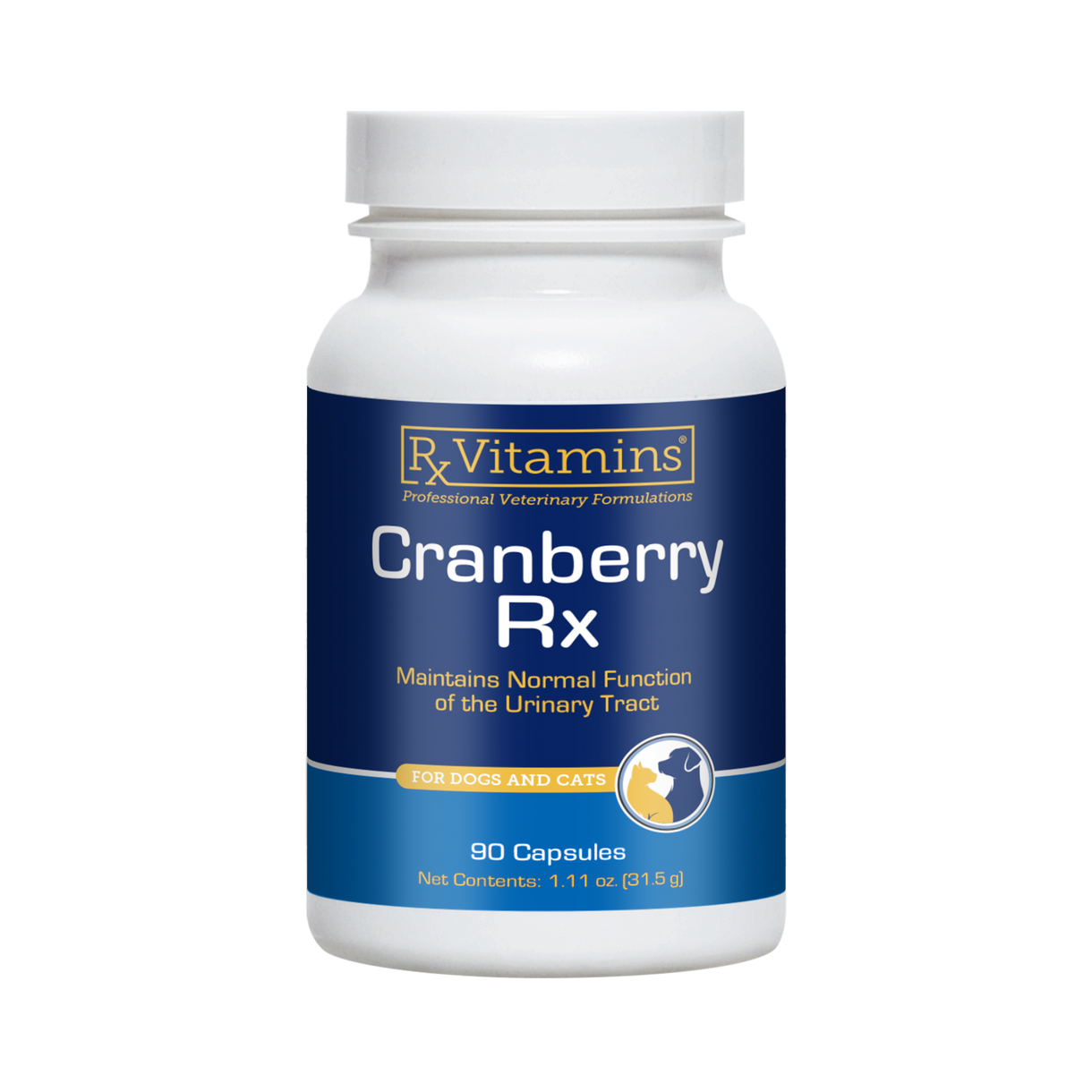 Rx Vitamins For Pets Cranberry Rx UTI Treatment 90 Capsules for Dogs and Cats