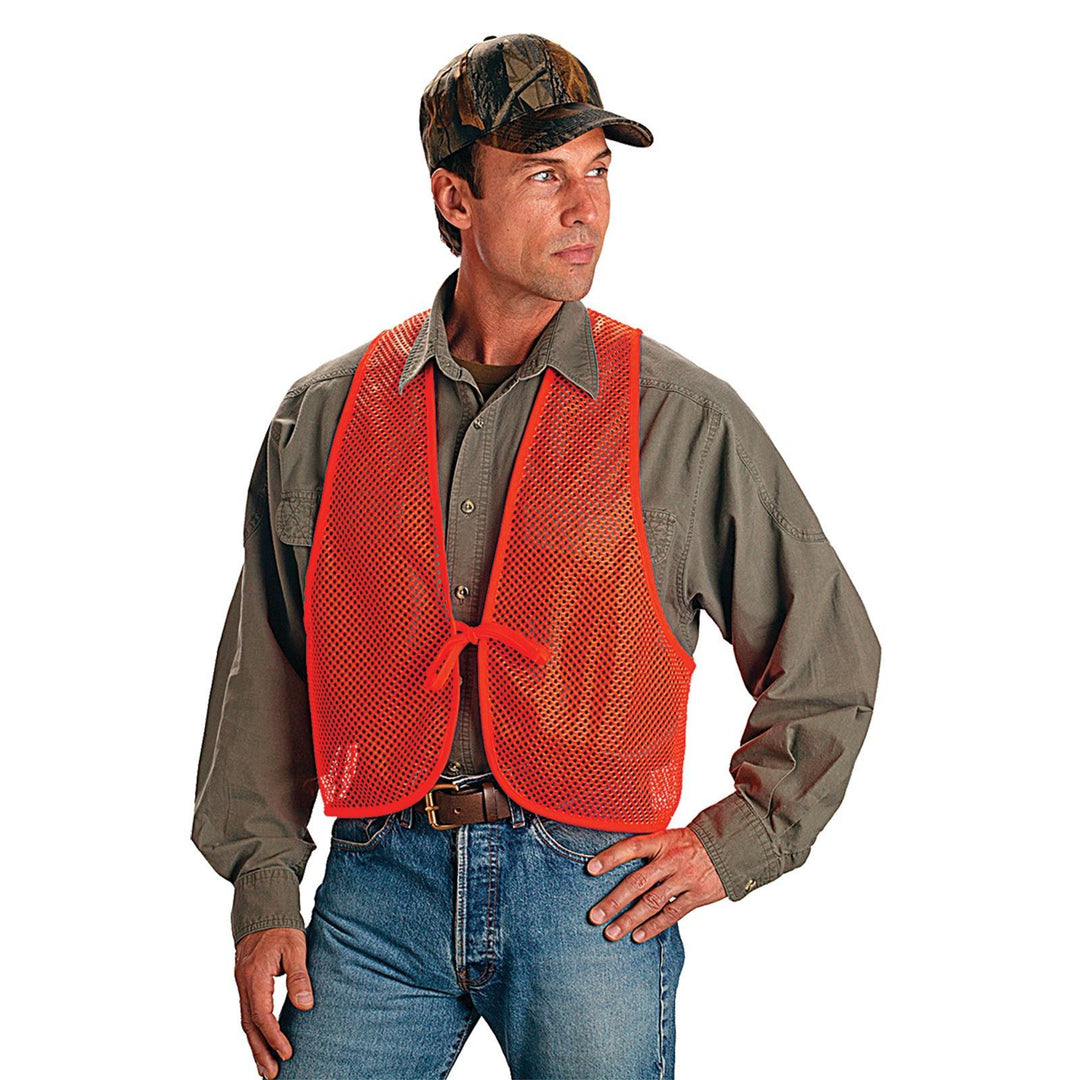 Allen Blaze Orange Safety Vest One Size Lightweight Comfortable Polyester Mesh