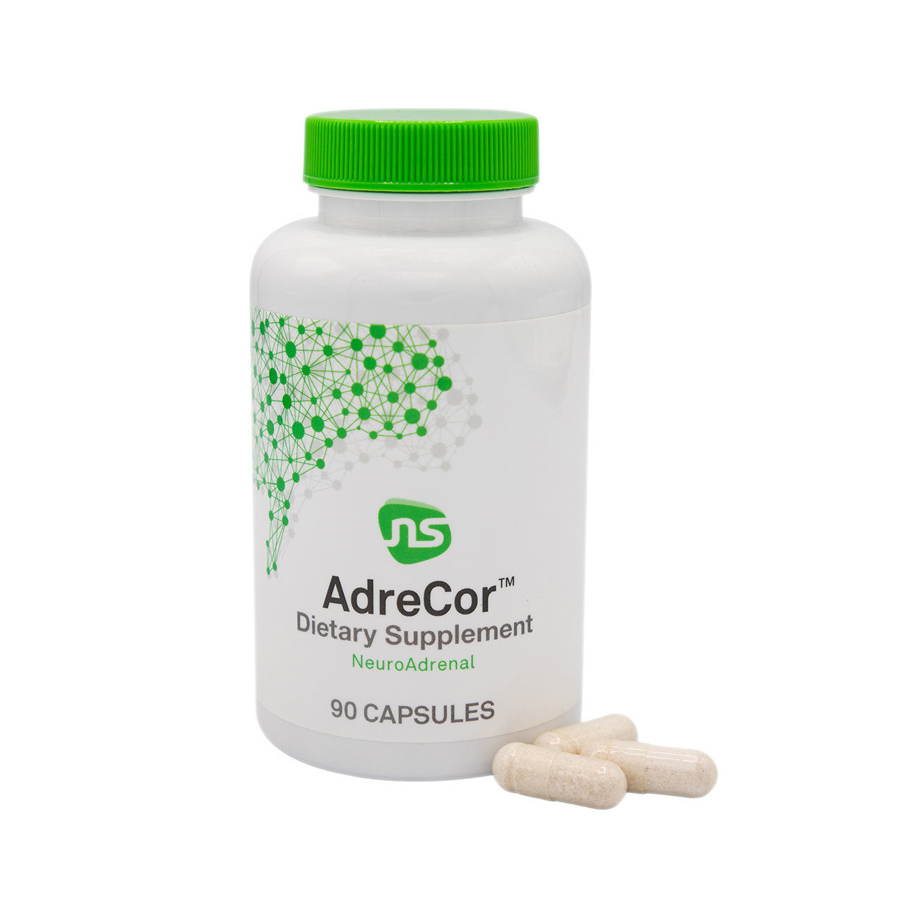 NeuroScience AdreCor Adrenal Energy Support cognitive function 90 Caps dietary supplement bottle with capsules