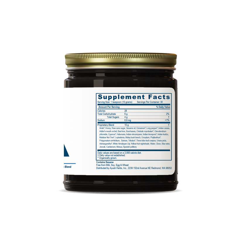 Ayush Herbs Amla Plex Immune Support Supplement 360 Gm Powder Supplement Facts label on jar