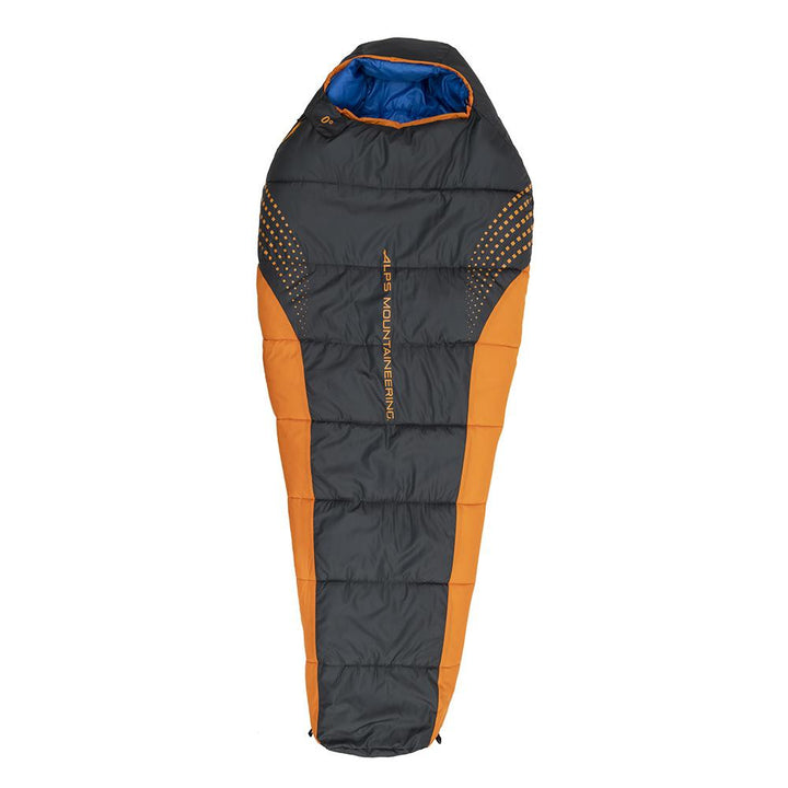 Alps Mountaineering Blaze 0° Regular Sleeping Bag 32x80 Charcoal Orange Warm