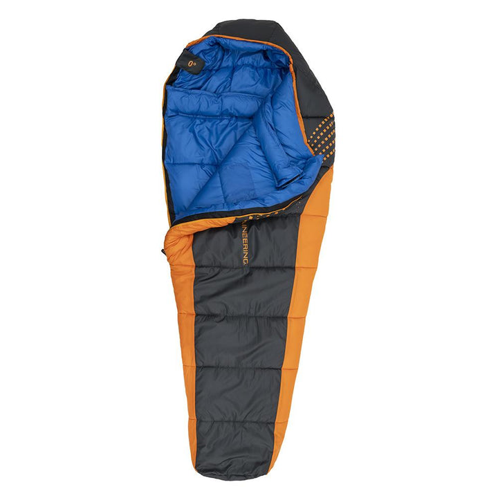 Alps Mountaineering Blaze 0° Regular Sleeping Bag 32x80 Charcoal Orange Warm