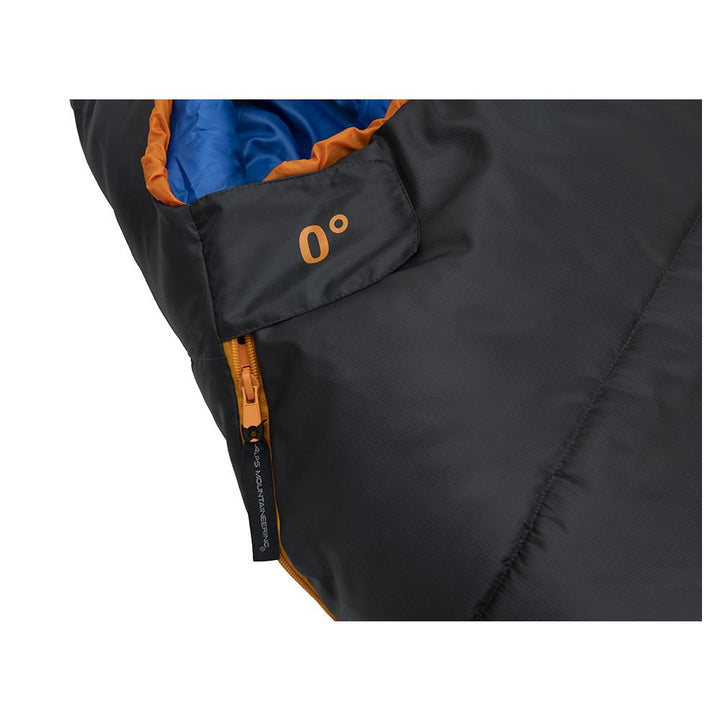 Alps Mountaineering Blaze 0° Regular Sleeping Bag 32x80 Charcoal Orange Warm