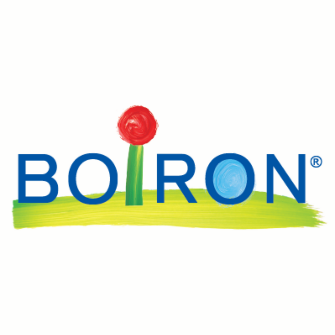 Boiron Laboratories logo with colorful elements representing health and wellness.