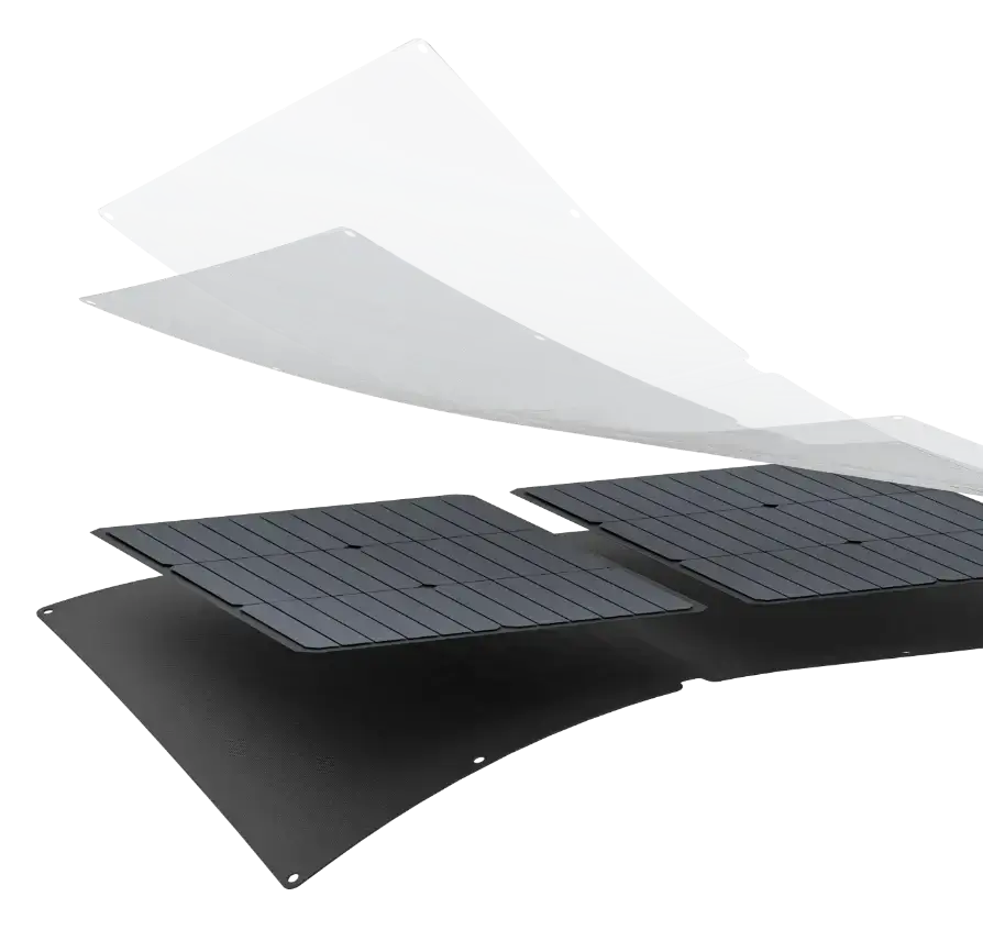 EcoFlow RIVER 2 Pro Portable Power Station 768Wh with Solar Panel components showing solar panel design and structure.