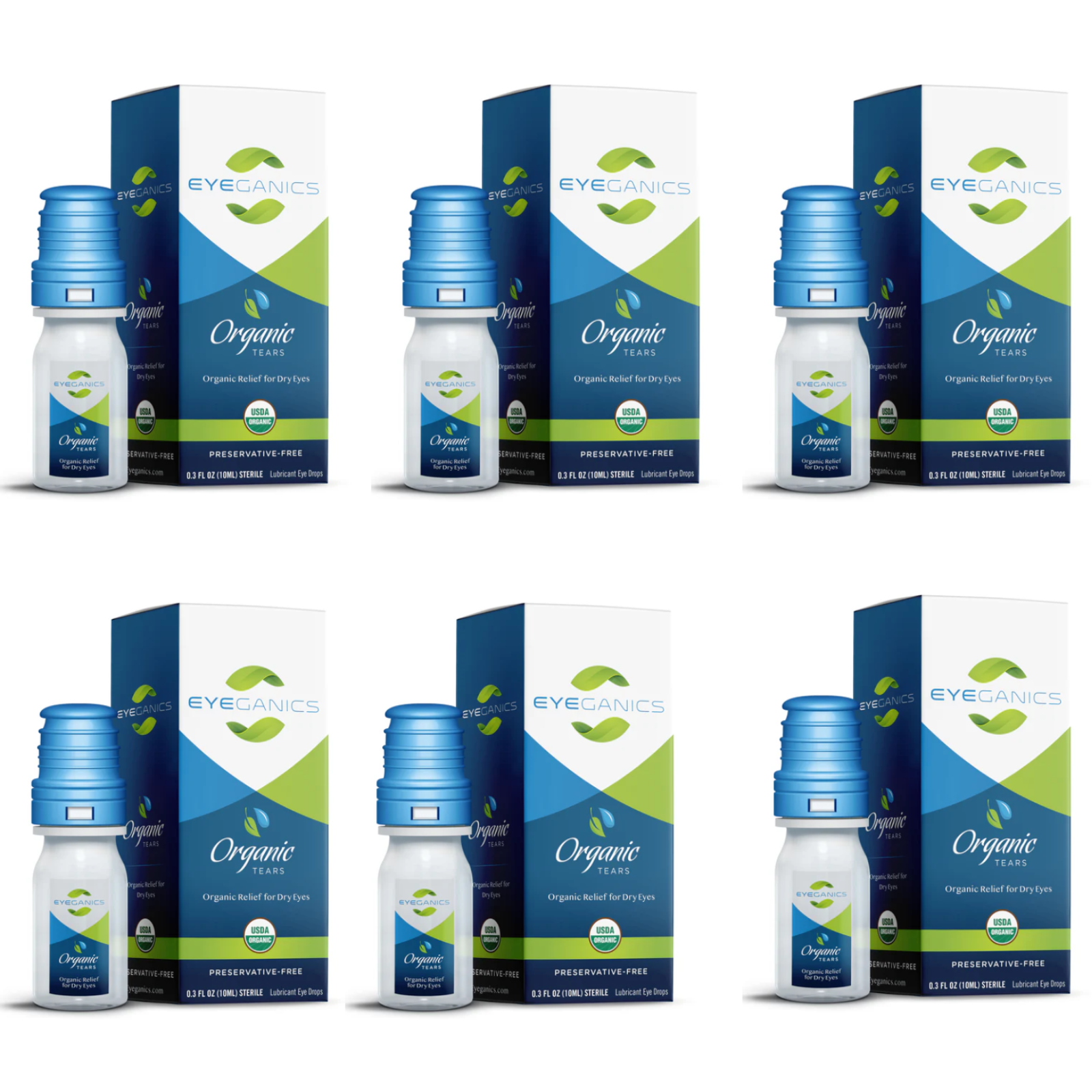 Qty 6 Eyeganics Organic Eye Drops