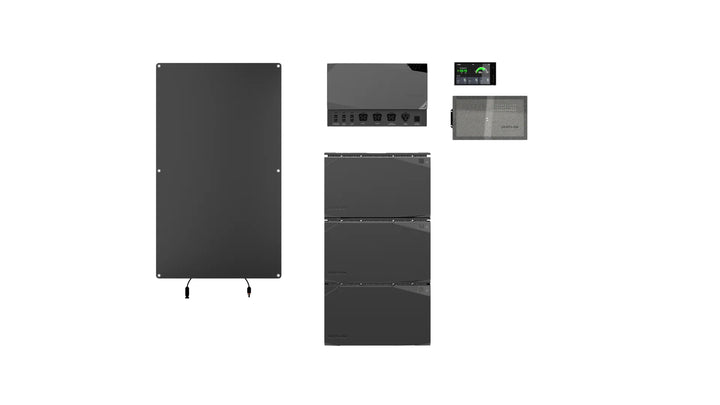 EcoFlow 4kWh Power Get Set Kit components including solar panel and battery storage.