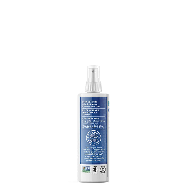 Essential Oxygen Food Grade Hydrogen Peroxide Spray 8oz bottle for cleansing and purifying surroundings.