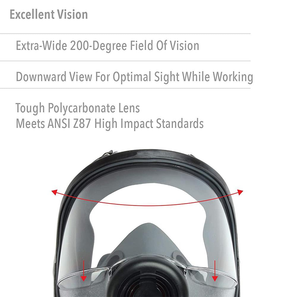 Honeywell North 5400 Series Full Face Respirator Mask Dual Connector Fit M/L