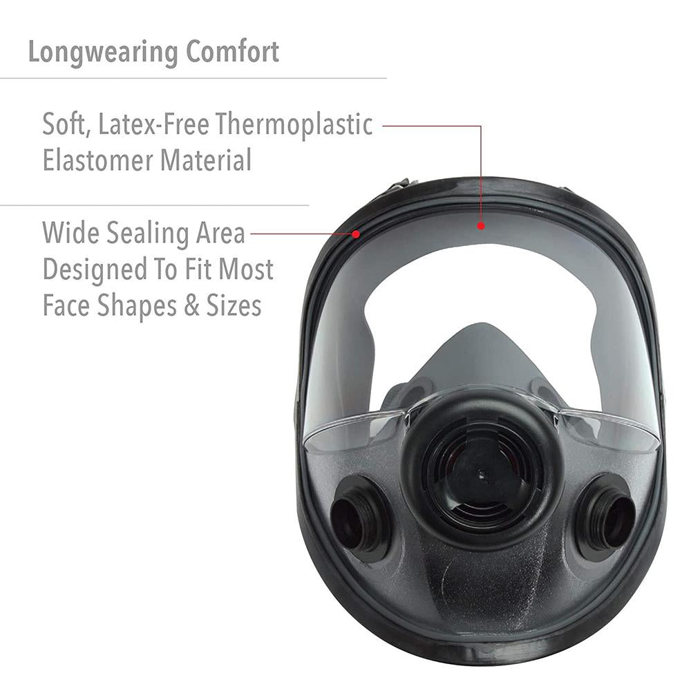 Honeywell North 5400 Series Full Face Respirator Mask Dual Connector Fit M/L
