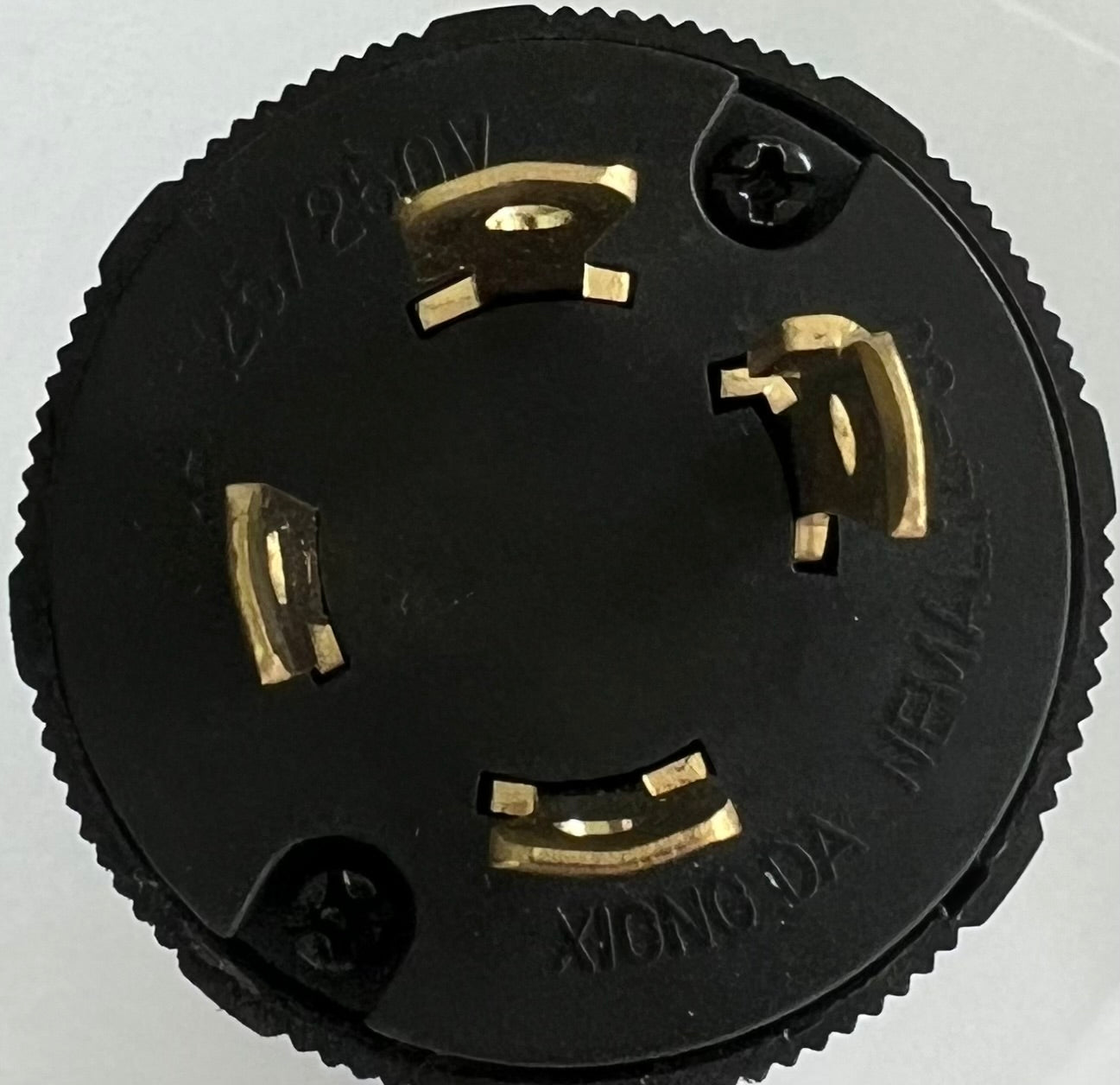 EcoFlow AC Generator Charging Adapter Efficient Power Solution 1.6 ft Length circular electrical plug with gold contacts.