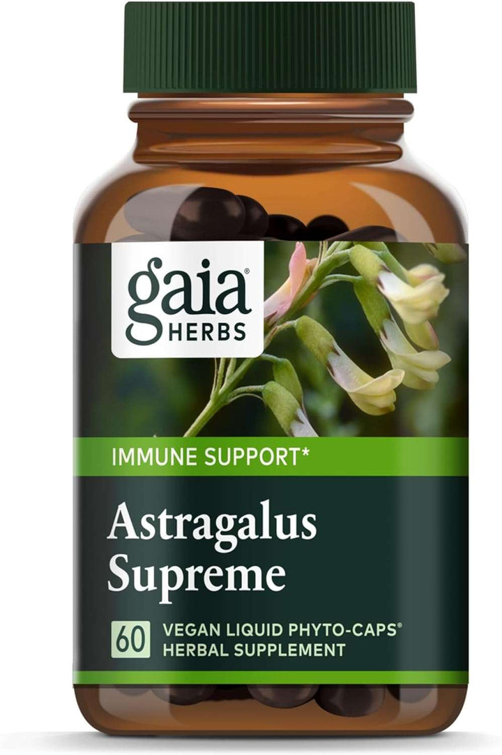 Gaia Herbs 3-in-1 Immune Support 60 Caps, Astragalus Supreme, herbal supplement for immune health and stress.