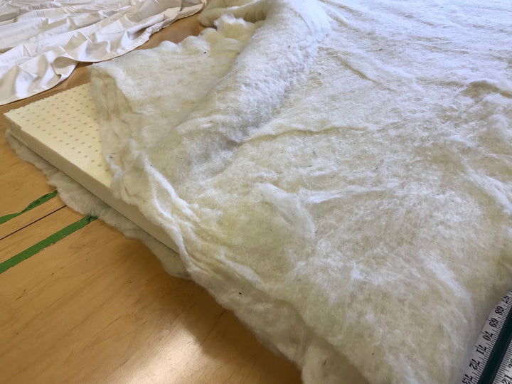 Holy Lamb Wool and Latex Mattress Topper featuring organic wool layer and natural latex base.