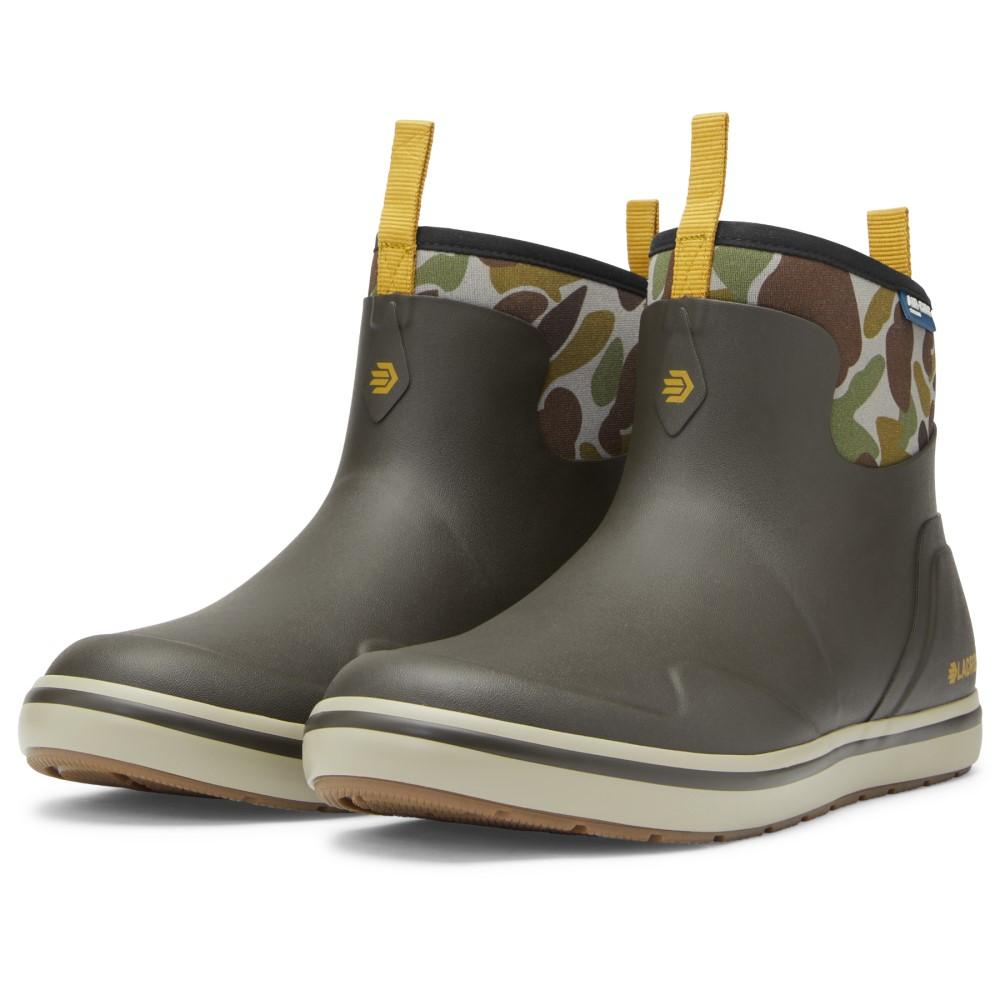 LaCrosse Men Alpha Deck Boot 6 Inch Black Olive Camo Outdoor Comfort Size 11