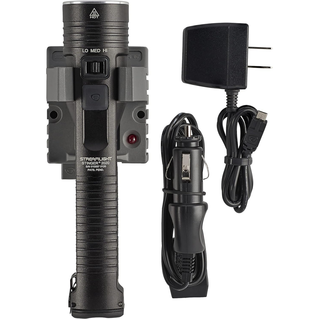 Streamlight Streamlight Stinger 2000 Lumen Flashlight 120V AC 12V DC Holder Charger Black