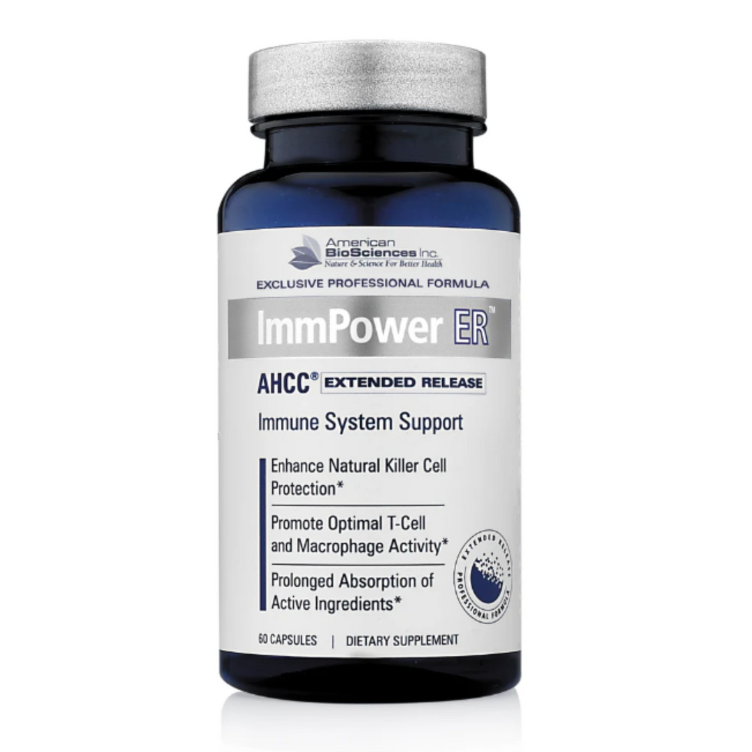American Biosciences Immpower ER AHCC 60 Caps Extended Release Immune System Support Dietary Supplement