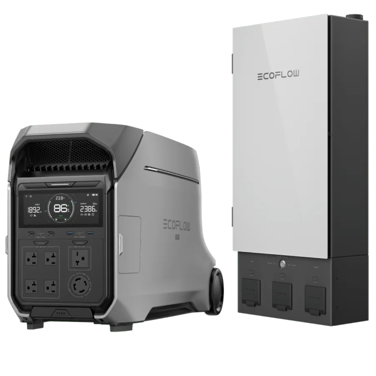 EcoFlow DELTA Pro 3 Power Station alongside Smart Home Panel 2, showcasing advanced energy solutions for home power.