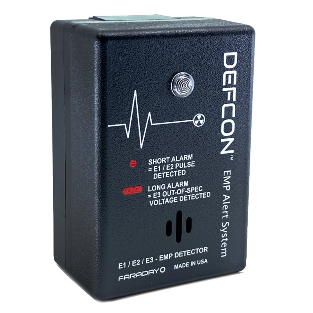 Faraday DEFCON EMP Alert System, a home security device that detects EMP pulses and voltage fluctuations.