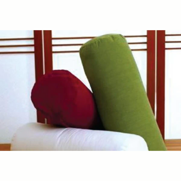 Sleepy Sheep Organic Bolster Insert Natural Support Cushion in red and green colors, showcasing organic cotton materials.