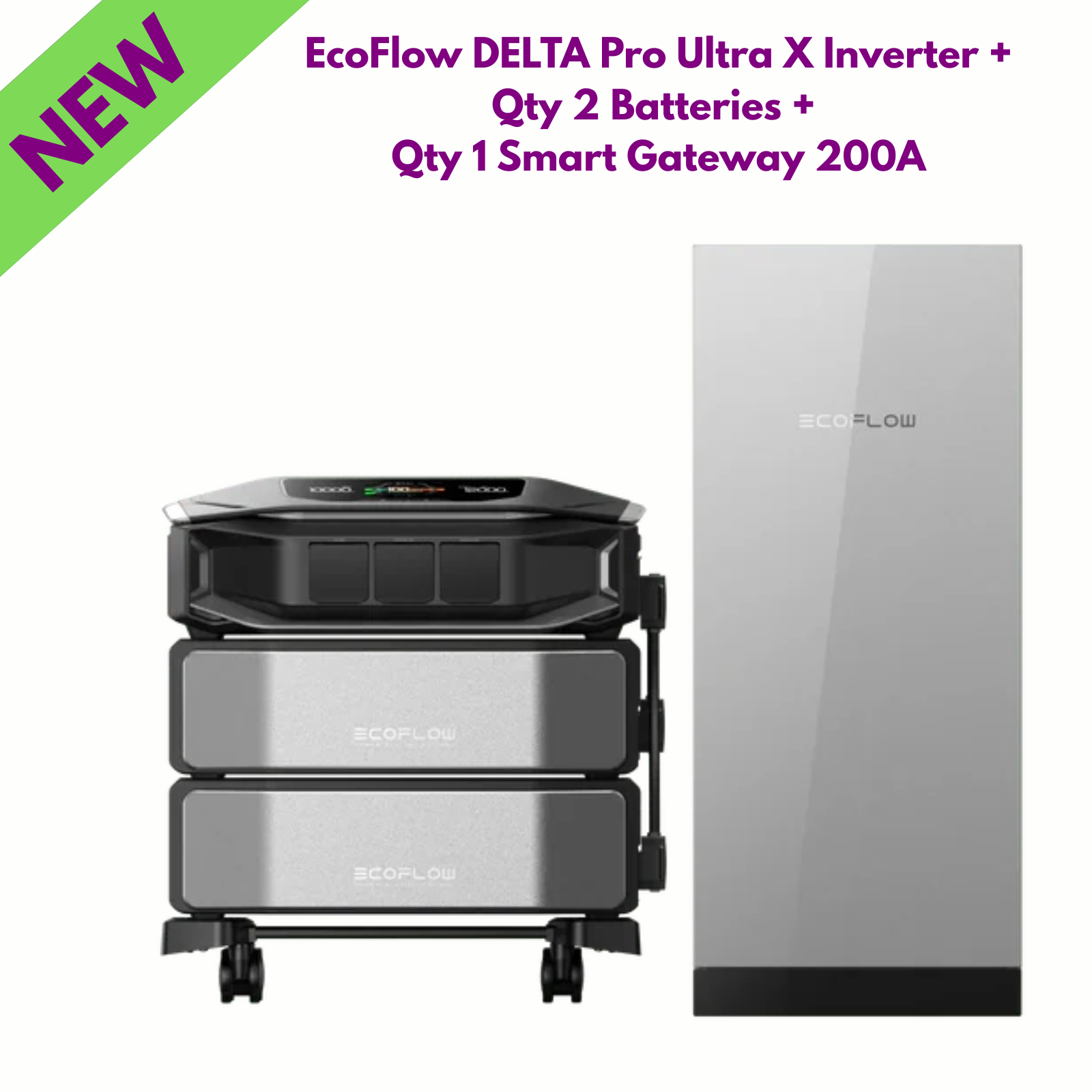 EcoFlow DELTA Pro Ultra X Inverter + Qty 2 Batteries + Qty 1 Smart Gateway 200A