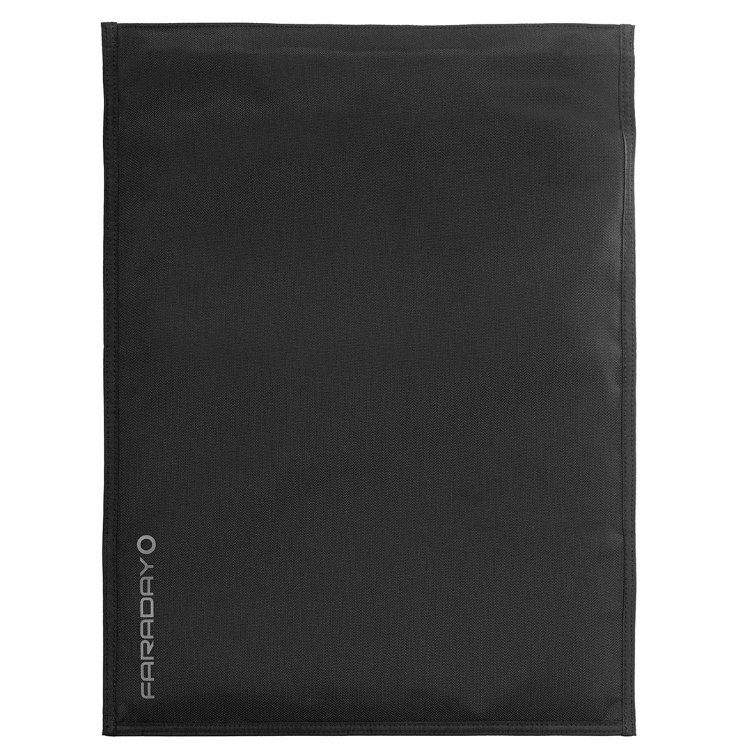 Faraday Jacket Pro Cordura Laptop XL Bag in black with magnetic closure and precise stitching.