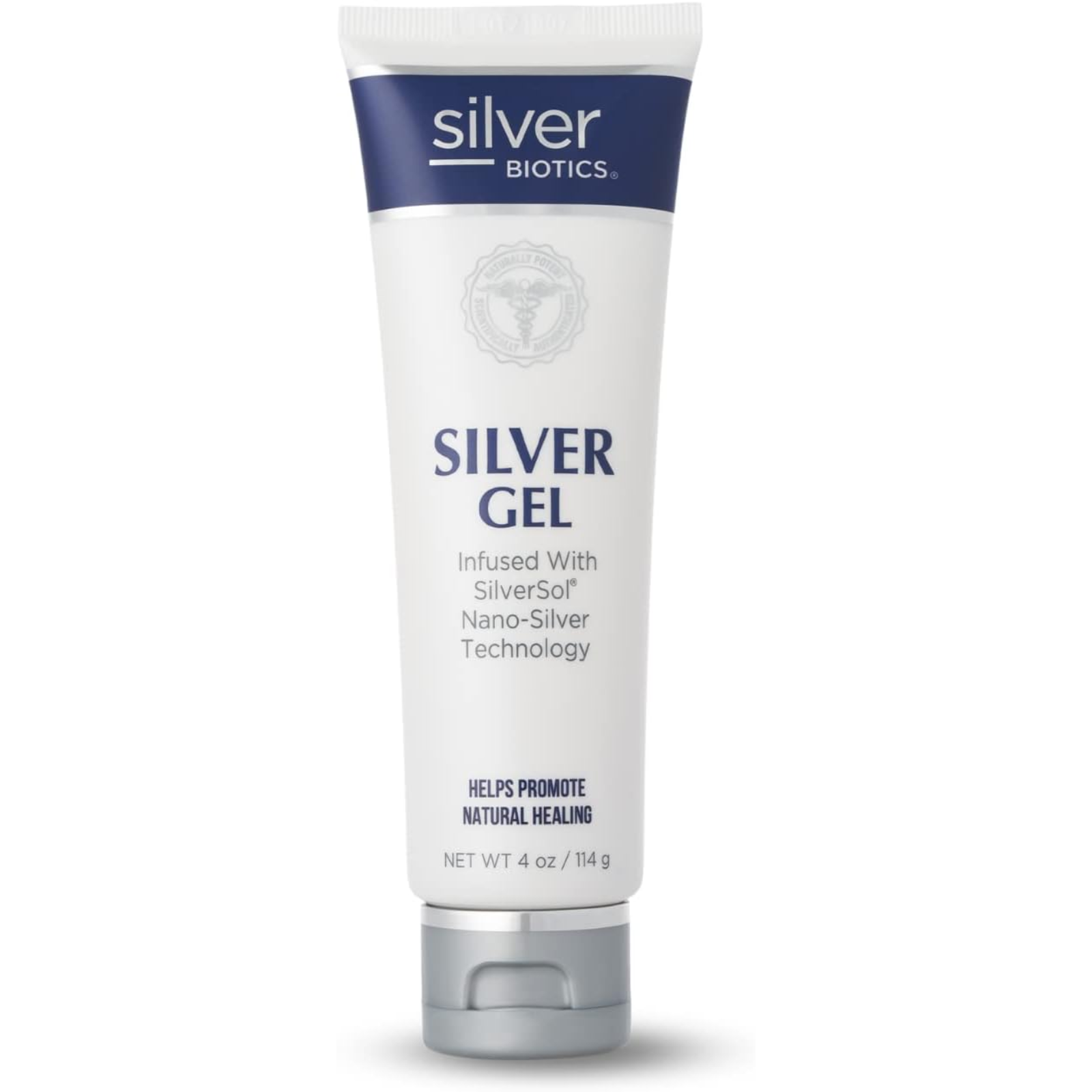 American Biotech Labs Silver Biotics Silver Gel 20ppm 4Oz Antibacterial tube with silver technology for natural healing.