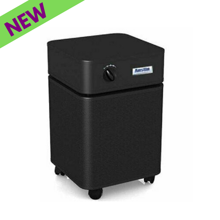 Austin Air HealthMate HEPA Standard Cleaner Black B400B1 with new label, designed for effective air purification.